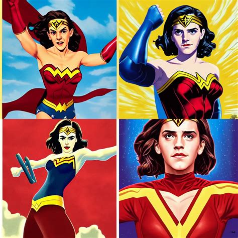 We Can Do It Poster Emma Watson As Wonder Woman Stable Diffusion