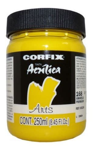 Tinta Acrílica Arts Corfix 250ml Amarelo Primário 168 Gr Parcelamento