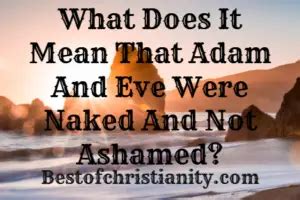 What Does It Mean That Adam And Eve Were Naked And Not Ashamed