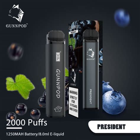 Gunnpod 2000 퍼프 일회용 Vape 장치 원본 의 고품질 Gunnpod 2000 퍼프 일회용