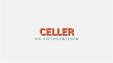 Cellenes Oppbygning Og Fotosyntesen Youtube