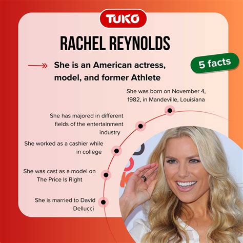 Rachel Reynolds net worth from her work as a model and actress - Tuko
