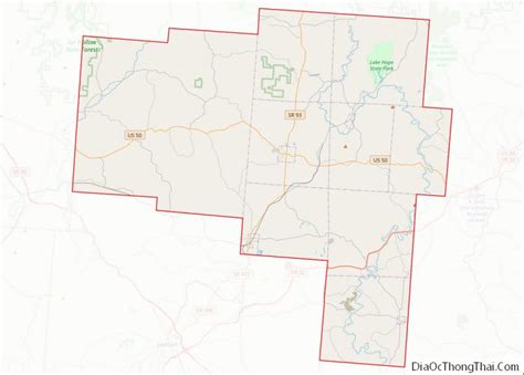 Map of Vinton County, Ohio