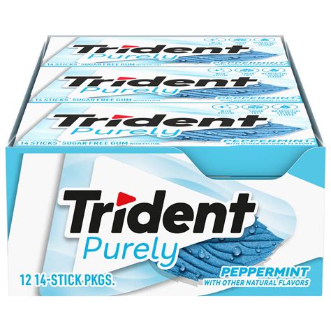 Buy Trident Purely Peppermint Sugar Free Gum 12 Packs Of 14 Pieces