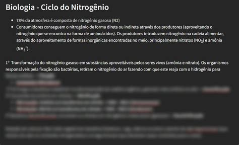 Solution Ciclo Do Nitrog Nio Resumo Studypool