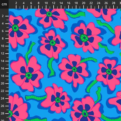 Kaffe Fassett Collective Camo Flower Blue Fabric 0 5m SewingStreet