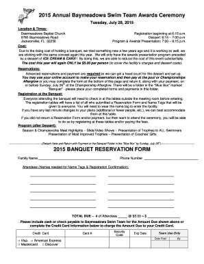 Fillable Online 2015 Banquet Rsvtn Form Pdf TeamUnify Fax Email Print