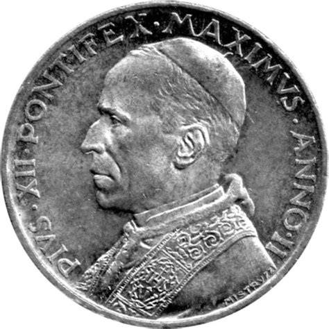 Vatikan Lire Papst Pius Xii Silber