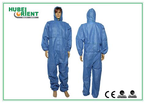 Type 5 6 Waterproof Disposable Microporous Coverall With Hood