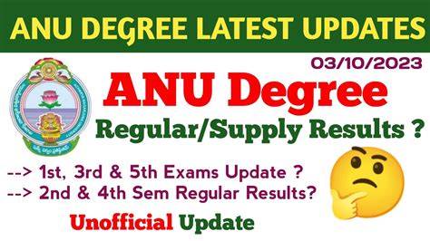 Degree Exams Latest Update ANU UG 1st 3rd 5th Sem Exams UG 2nd 4th