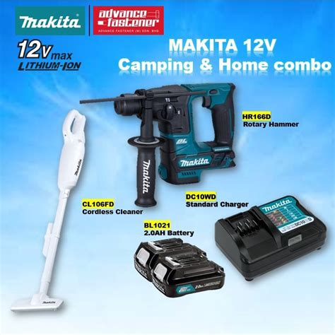 MAKITA 12Vmax Cordless Combo Set HR166D Rotary Hammer CL106FD