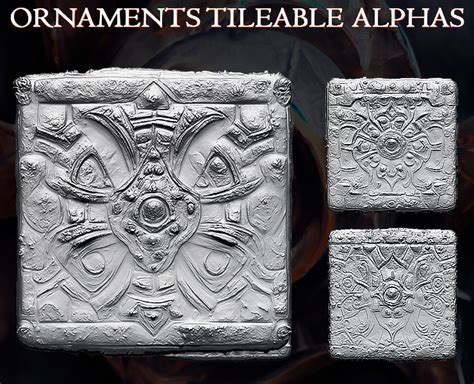 Ornaments Tileable Alphas Displacement Flippednormals