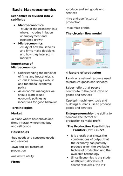 Eco Reviewer Macro And Micro Economics Basic Macroeconomics