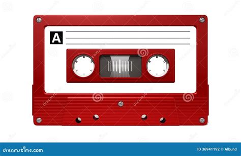 Red Audio Cassette Tape Stock Photography - Image: 36941192