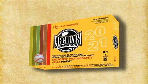 Topps Archives Snapshots Baseball Checklist Details Box Info