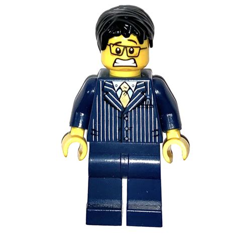 LEGO Business Man with Dark Blue Pin Striped Suit Minifigure | Brick ...