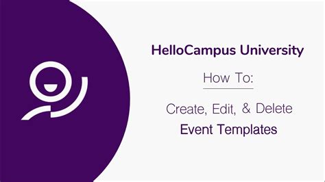 Create Edit And Delete Event Templates〡how To Youtube