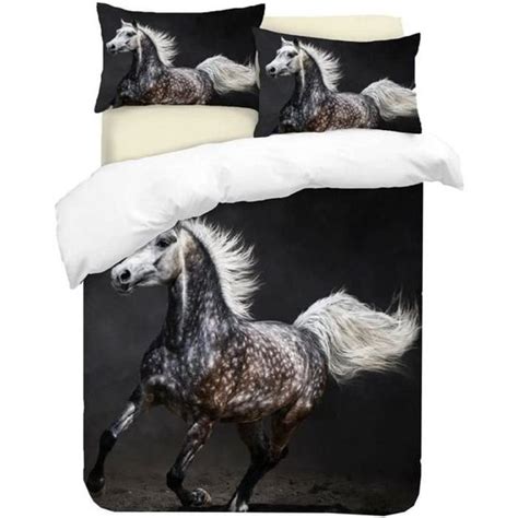 Housse De Couette D Dessin Anim Cheval Microfibre Avce Taies D