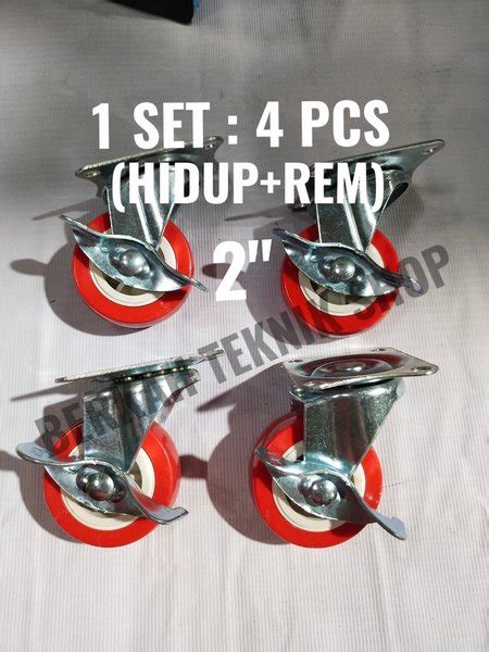 Jual RODA CASTER PU NYLON 2 In Set 4 Pcs HIDUP REM Roda Lemari Meja