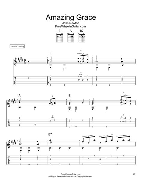 Amazing Grace Tab And Sheet Music