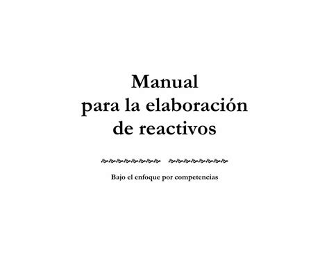 Pdf Manual Para La Elaboraci N De Reactivos Ateneo De La