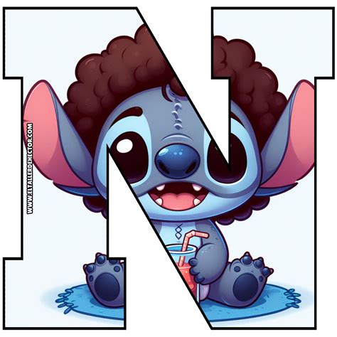 Letra N De Stitch Afro El Taller De Hector