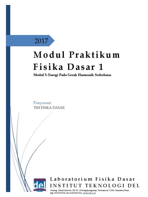 Modul 5 Energi Pada Gerak Harmonik Sederhana Pdf