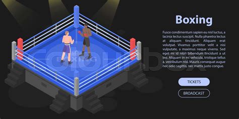 Boxing Fight Concept Banner Isometric Style Stock Vector Colourbox