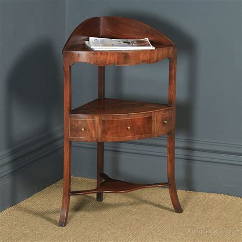 Regency Bow Front Mahogany And Inlaid Corner Table Antiques Atlas