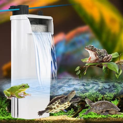 Snapklik.com : Aquarium Filter Turtle Tank Filter For 5-20 Gallon Fish Tank Crystal Clear 80GPH ...