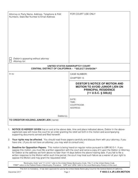 Pdf Debtor’s Notice Of Motion And Motion To Avoid €¦ · The Corresponding Note And Deed Of