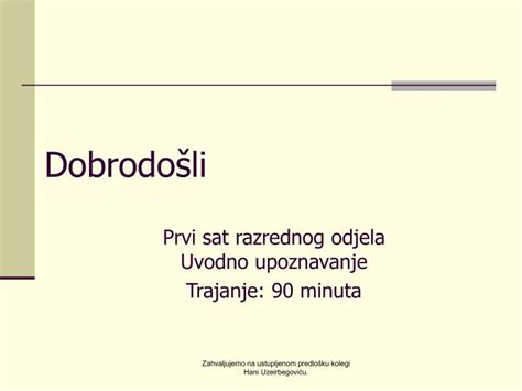 PPT Dobrodošli PowerPoint Presentation free download ID 5476587