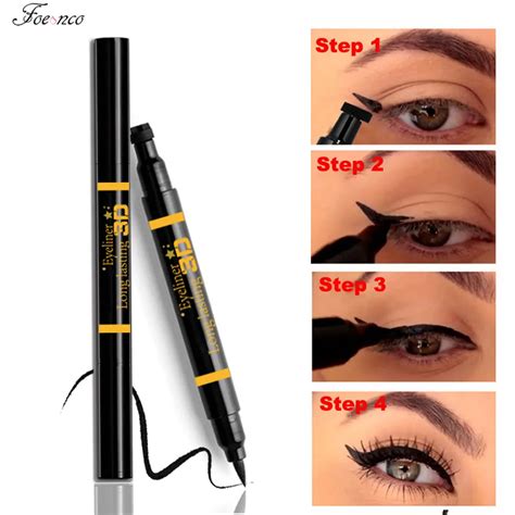 New Sexy Waterproof Double Head Black wing shape Eyeliner Stamp Seal ...