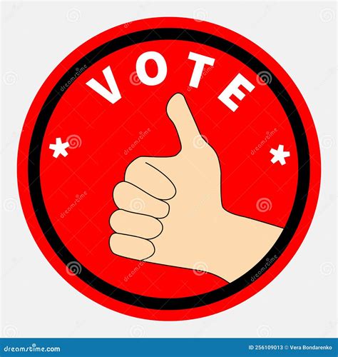 Election Campaign Round Emblem with Thumb Up Stock Vector ...