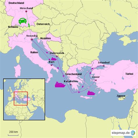 Stepmap Kreuzfahrt Stliches Mittelmeer Landkarte F R Europa