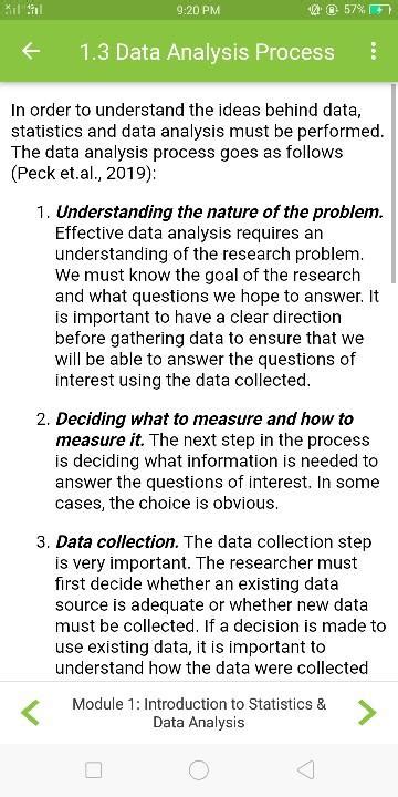 Solved Present An Example Of Application Of Data Analysis 41 Off