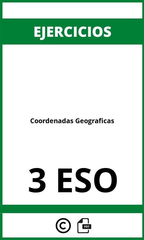 Ejercicios Coordenadas Geograficas 3 ESO PDF