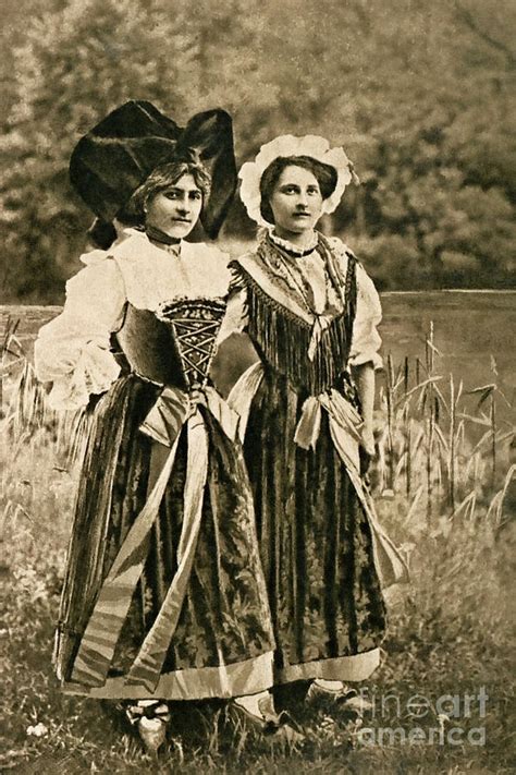 Vintage Traditional Women From Alsace And Lorraine Photograph By