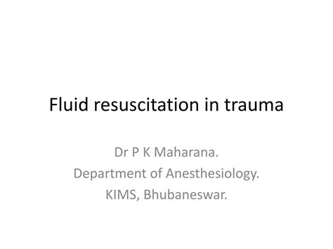 fluid resuscitation  trauma pptx