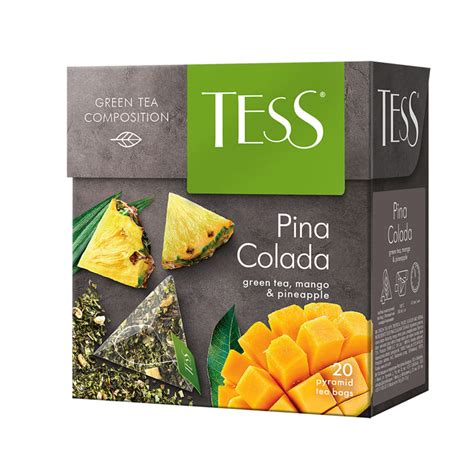 TESS Pina Colada, Té Verde con Hierbas y Frutas (mango, zacate limón