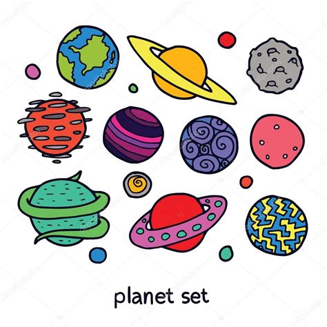 Dibujo De Planeta Dibujos Animados Planetas Del Sistema Solar Conjunto De