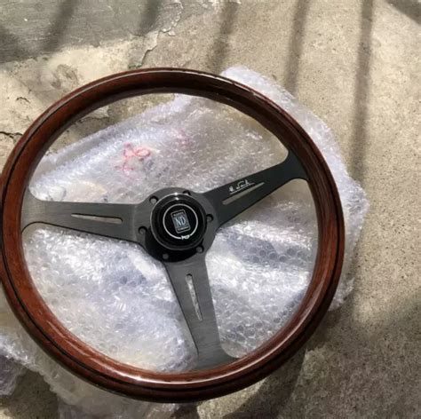 380MM CLASSIC REAL Wood Nardi style Steering Wheel 15Inch Racing ...