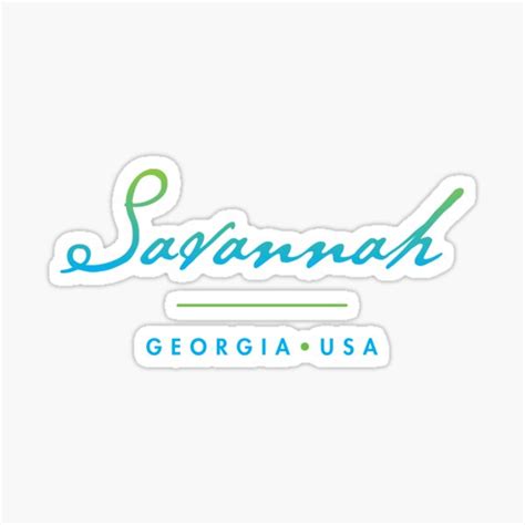 Savannah Georgia Typographic Design Sticker For Sale By