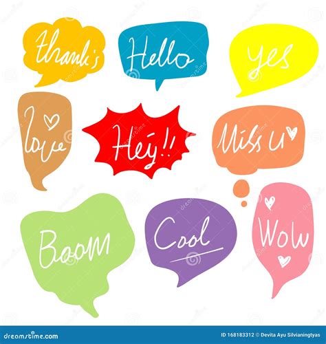 Colorful Doodle Speech Bubble Vectors Collection 320