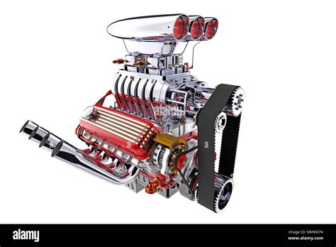 Hot Rod Engine Detailed Isolated D Render Stock Photo Alamy
