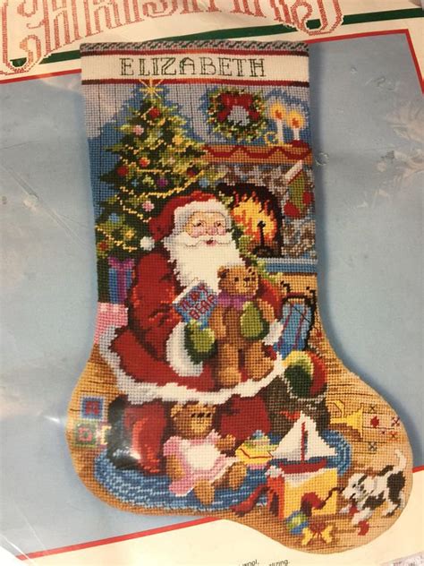 Bucilla Christmas Stocking Kit Santa S Visit 18 Inch Diagonal