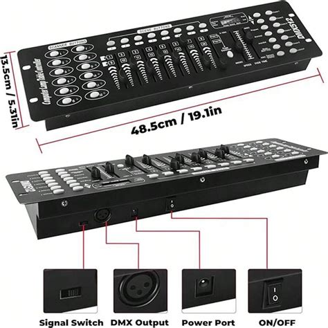 Consola Dmx De Canales Con Micr Fono Incorporado Y Control Midi