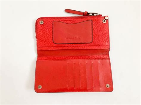 Burberry Red Leather Wallet Accessories