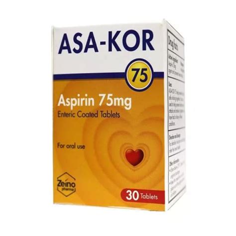 Asa-Kor 75 Enteric Coated Tablets 30s