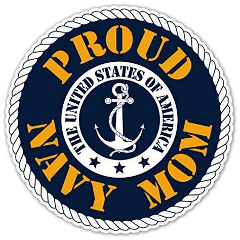 Proud Navy Mom Us Armed Forces Millitary Mom Bumper Sticker Decal 5x5